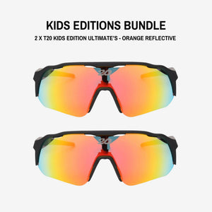 T20 Kids Edition Ultimate's - Orange Reflective 2 Pairs bundle