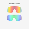 Flairs (Adult) 2 Lens Pack - Reflective Orange/Mirrored Green/Purple