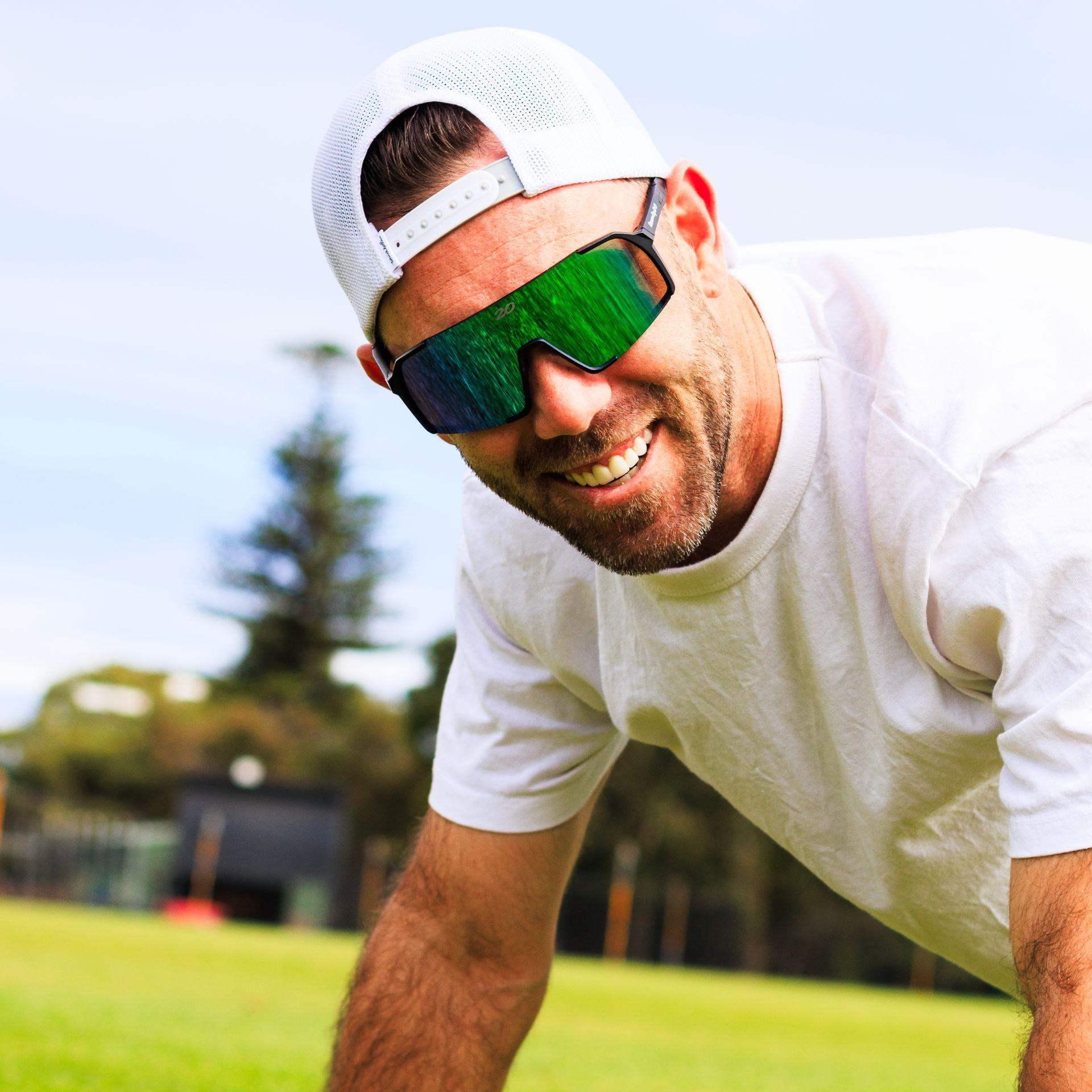 Glenn Maxwell Kids Cricket Sunglasses - Green Lens | Twenty20 Vision