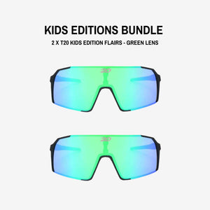 T20 Kids Edition Full Green Flairs - 2 Pairs bundle